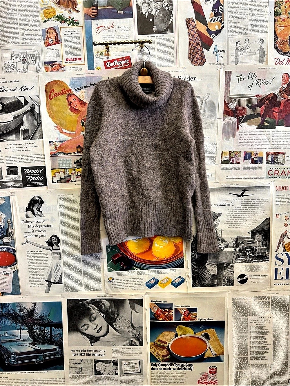 Bloomingdale's Cashmere Cowl Neck Sweater in Gray